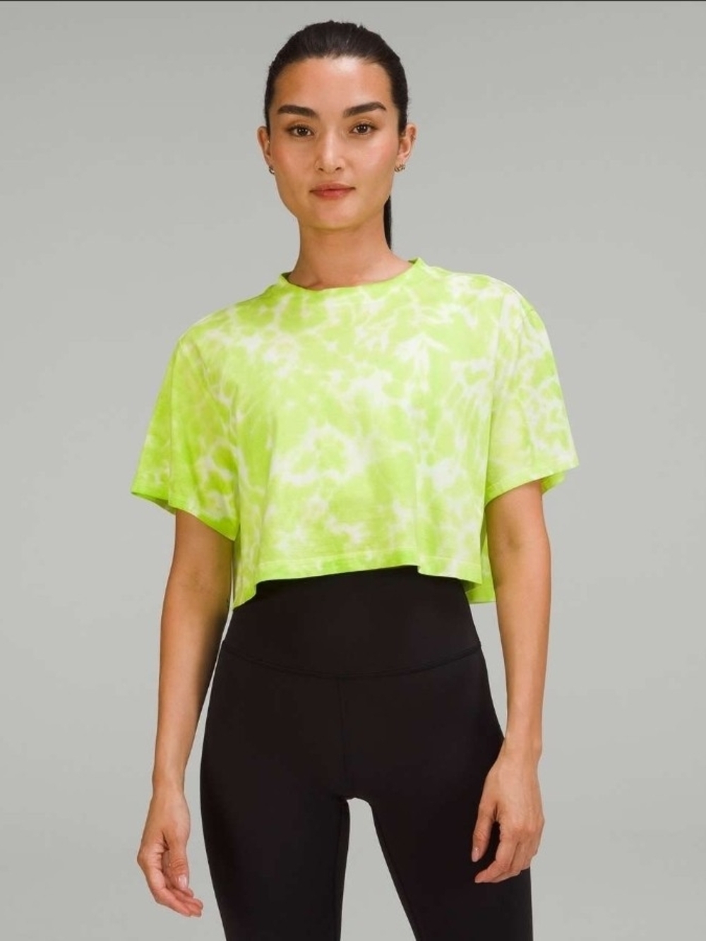 Lululemon All Yours Croppws Tee Tie Die Size 6 NWT